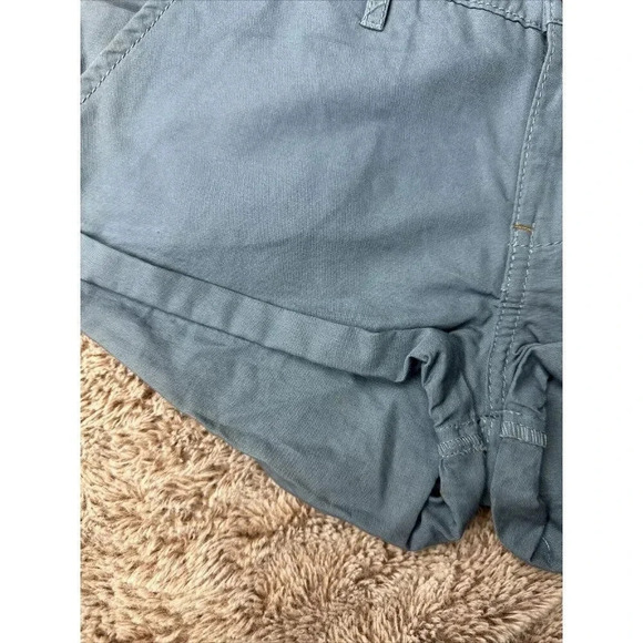 Roxy Shorts Womens Cheeky Chino Hot Pants Mid Rise Cuffed Blue - Picture 16 of 16